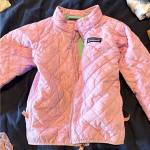 Patagonia Kids - lavender with Aqua lined Jacket - 4T